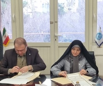 مهدی فکور و میترا امین‌لو؛ امضای توافق‌نامه بهره‌برداری از دارایی‌های فکری دانشگاه تهران